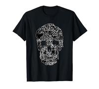 Sombre Magie Magasin De Matériel T-Shirt Noir Unisex Adulte Halloween Crâne Chat Squelette Caricature T-Shirt Punk, Emo, Goth, Steampunk, Witch Taille S Longue Manche