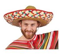 Sombrero en paille multicolore 50 cm (x1) REF/95417 Thème Mexique/Mexicain multicolore G