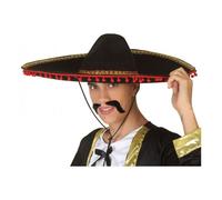 Sombrero Mexicain Pompons Rouge