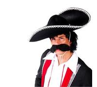 FIESTAS GUIRCA | Chapeau Mexicain en Feutre (55cm) - Accessoire de Costume pour Adultes - Idéal pour Halloween, Jour des Morts et Fêtes à Thème - Parfait pour Célébrations Mexicaines Noir