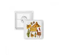 Sombrero Mexique Pyramide Desert Cactus mexicain PBT Keycaps pour clavier mécanique Blanc OEM sans Marquage d'impression R4 multicolore