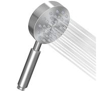 SOMDARHK Pommeau de douche à économie d'eau en métal : acier inoxydable brossé haute pression - Douche à effet pluie - Boost de pression - Rond - Tête de douche universelle pour salle de bain