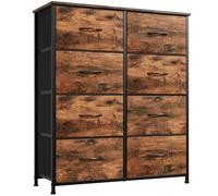 Somdot Commode haute pour chambre à coucher, avec 8 tiroirs, large organiseur de rangement en tissu pour placard, chambre d'enfant, chevet, salon, buanderie, entrée, couloir, imprimé grain de bois