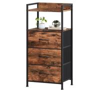 Somdot Commode pour chambre à coucher avec 3 tiroirs, armoire de rangement de chevet table d'appoint, unité de rangement avec tiroirs en tissu pour placard salon chambre d'enfant couloir, imprimé