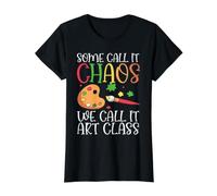 Some Call It Chaos We Call It Art Class T-Shirt Graphique avec Valeur, Femme, Noir, XS