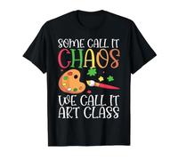 Some Call It Chaos We Call It Art Class T-Shirt Graphique avec Valeur, Homme, Noir, L