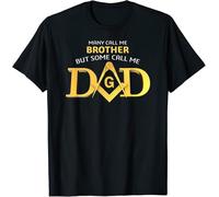 Some Call Me Dad Square & Compass Freemason T-Shirt Black L