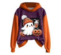 Some Days You Just Have to Put On The Hat Halloween Hoodies Women Funny Witch Sweatshirts Grande Taille Halloween Costumes Vacances Pull à manches longues Tops Fashion Scary Shirts, Z016 Violet, S