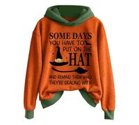 Some Days You Just Have to Put On The Hat Sweats à capuche d'Halloween pour femmes Sweat à capuche de sorcière drôle Grande taille Costumes d'Halloween Festival Hauts à manches longues Pull Vêtements