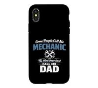 Some People Call Me Mechanic Dad Blue Collar Job Daddy Coque pour iPhone X/XS