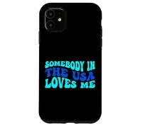 Somebody in The USA Loves Me Modern Boho Vibe Coque pour iPhone 11