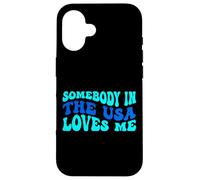 Somebody in The USA Loves Me Modern Boho Vibe Coque pour iPhone 16