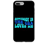 Somebody in The USA Loves Me Modern Boho Vibe Coque pour iPhone 7 Plus/8 Plus