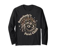 Somebody's Feral Child Cool Raccoon Meme Vintage Streetwear Manche Longue
