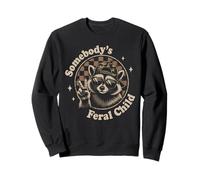 Somebody's Feral Child Cool Raccoon Meme Vintage Streetwear Sweatshirt