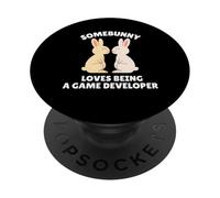 Somebunny Adore être développeur de Jeux Cute Easter Bunny Job PopSockets PopGrip Adhésif