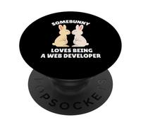 Somebunny Adore être développeur Web, Mignon Lapin de Pâques PopSockets PopGrip Adhésif