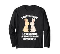 Somebunny Adore être Un développeur de Blockchain Easter Bunny Manche Longue