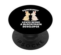 Somebunny Adore être Un développeur de Blockchain Easter Bunny PopSockets PopGrip Adhésif