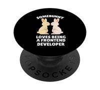 Somebunny Adore être Un développeur Frontend Cute Easter Bunny PopSockets PopGrip Adhésif