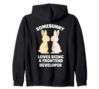 Somebunny Adore être Un développeur Frontend Cute Easter Bunny Sweat à Capuche