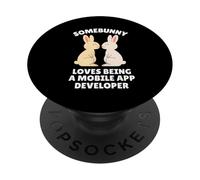 Somebunny Aime être Un développeur d'applications Mobiles Lapin de Pâques PopSockets PopGrip Adhésif