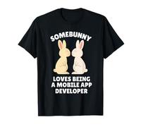 Somebunny Aime être Un développeur d'applications Mobiles Lapin de Pâques T-Shirt