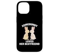 Somebunny Loves Her Best Friend Cute Easter Bunny BFF Cadeau Coque pour iPhone 14