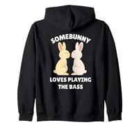 Somebunny Loves Playing Bass Cute Easter Bunny Bassist Cadeau Sweat à Capuche