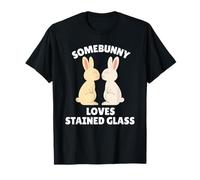 Somebunny Loves Vitrail Mignon Lapin de Pâques Cadeau Artiste T-Shirt