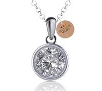 SOMEDA® Collier en argent 925 avec pendentif en moissanite, substitut de diamant de 1,2 ou 3 carats, bijou pour femme, cadeau pour petite amie, épouse, partenaire, Karat, Argent, Moissanite