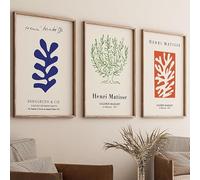 SOMEDA® Henri Matisse Lot de 3 posters - Impressions d'art abstraites sans cadre - Décoration murale moderne de style Skandi - Poster d'art pour salon, chambre à coucher ou bureau (30 x 40 cm)