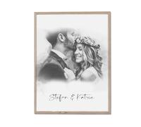 SOMEDA® Portrait personnalisé / cadeau pour famille, amoureux ou amis / comme poster photo, toile ou image encadrée