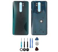 SOMEFUN Cache Batterie, Coques Arrière Remplacement pour Xiaomi Redmi Note 8 Pro /Note8 Pro 6.53" Cache Vitre Arrière en Verre + sans Objectif de Caméra [Vert]