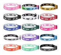 SOMEITIA Lot de 15 bracelets tissés réglables WWJD pour homme et femme - Bracelets inspirants de Jésus - Cadeaux religieux chrétiens pour collectes de fonds, Fibre de polyester, Pas de gemme