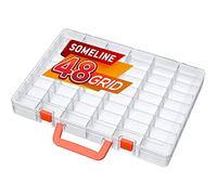 SOMELINE Boîte d'assortiment Boîtes de tri Boîte d'assortiments stable Poignée de transport réglable Boîte à outils avec compartiments fixes pour petites pièces de vis boîte de tri 48 compartiments