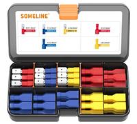 SOMELINE Cosses Electriques a Sertir, Connecteur Electrique, 6 Types Cosse Electrique, Cosses et kits 0,34-6 mm² Assortiment Connecteurs Ronde Cosses Plates Cosses Femelles Cosses Fourches