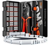 SOMELINE Jeu de fiches à sertir, 21 types [0,03-0,34 mm²] Jeu de fiches 1,0 mm-2,0 mm, pince à sertir pour connecteurs pour fiches Molex, fiches JST-PH, fiches Dupont, pince à sertir
