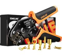 SOMELINE Outil de sertissage de terminal ouvert non isolé, AWG 24-14 à cliquet, outil de sertissage de fils, pour connecteurs de terminal non isolés Molex TE Series