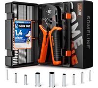 SOMELINE® Pince à sertir ensemble de viroles, 9 Sortes de viroles non isolées, pince a sertir cosse electrique 0,25-10mm² de crimper, jeu de pince electricien, pince sertir cosse, crimper