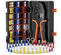 SOMELINE Pince à Sertir, Pince à Sertir Cosse Electrique 0,34-6 mm² avec 30 Tailles de Cosses Electriques à Sertir, Cosse à Sertir, Cosses Electriques, Cosses de Câble Isolées, Pince Sertir Cosse
