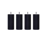 Someo 4 Pieds cylindriques Bois Noir 20 cm