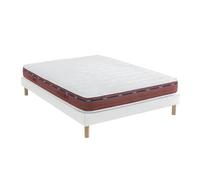 Someo - Ensemble Matelas 100% Latex, sommier Lune et Pieds Crépuscule 500 140x190 en Bois - Blanc