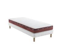 Someo - Ensemble Matelas 100% Latex, sommier Lune et Pieds Crépuscule 500 80x190 en Bois - Blanc