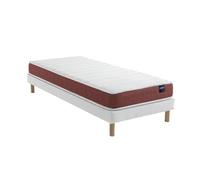 Someo - Ensemble Matelas Couchage Latex, sommier Lune et Pieds Crépuscule 400 90x200 en Bois - Blanc