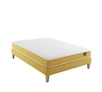 Someo - Ensemble Matelas Mousse, sommier et Pieds Aurore 400 140x190 en Bois - Blanc