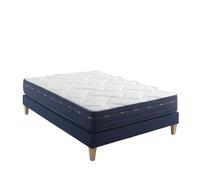 Someo - Ensemble Matelas Ressorts et mémoire de Forme, sommier et Pieds Rêve 500 140x190 en Bois - Blanc