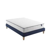 Someo - Ensemble Matelas Ressorts, sommier et Pieds Rêve 300 160x200 en Bois - Blanc