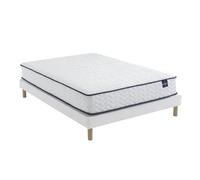 Someo - Ensemble Matelas Ressorts, sommier Lune et Pieds Rêve 300 160x200 en Bois - Blanc
