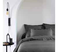 Someo - Taie d'oreiller Coton Percale Anthracite 65x65 - SOMEO - Uni - 1
